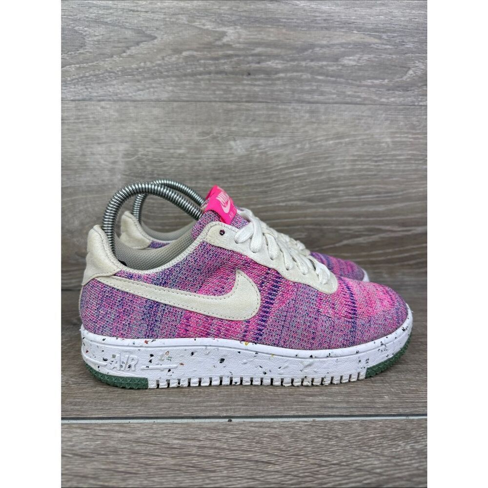 Nike Air Force 1 Crater Flyknit Women’s Sz 7 Fuchsia Glow Low Sneaker DC7273-500